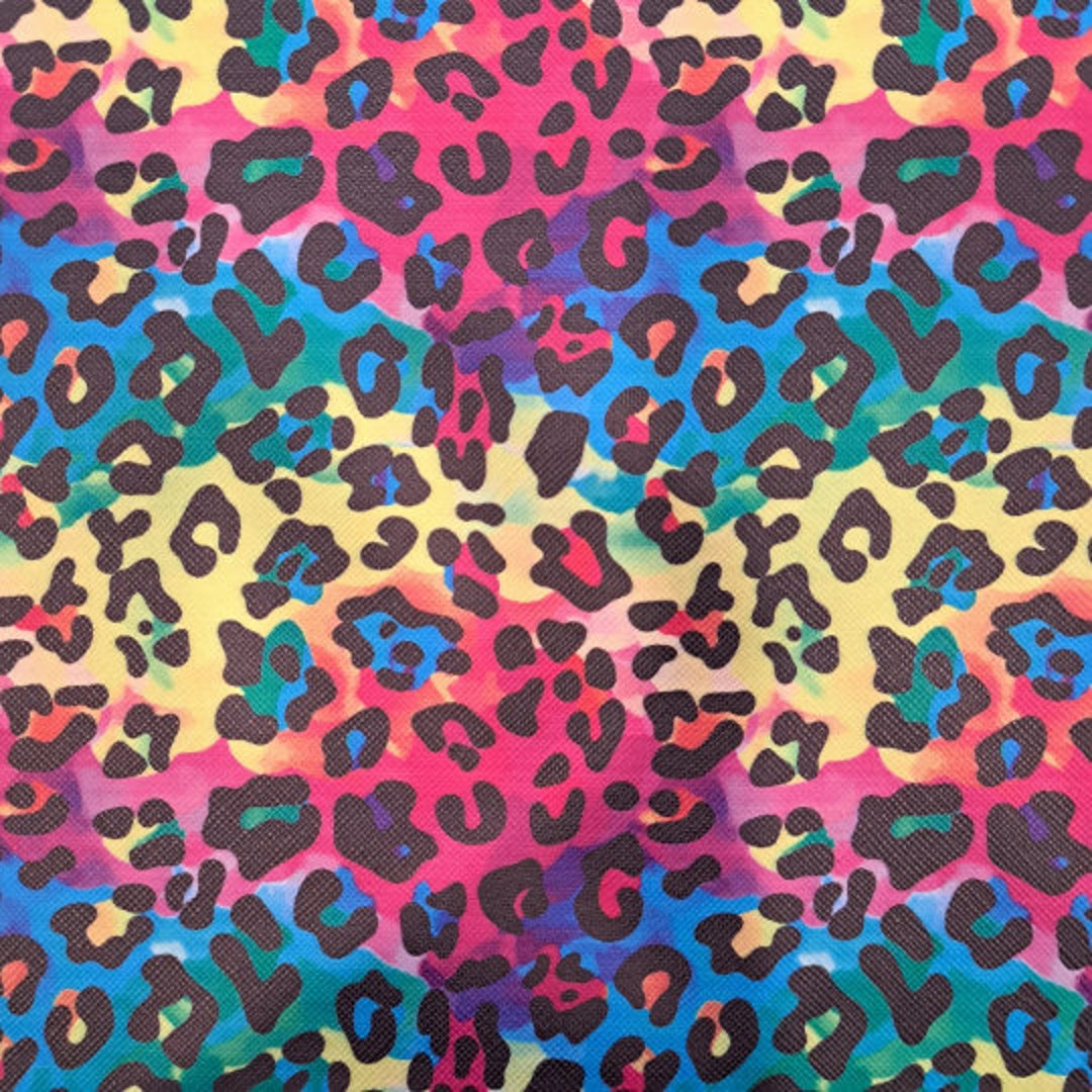 Rainbow Leaopard Cheetah Print Faux Leather Sheet - Etsy
