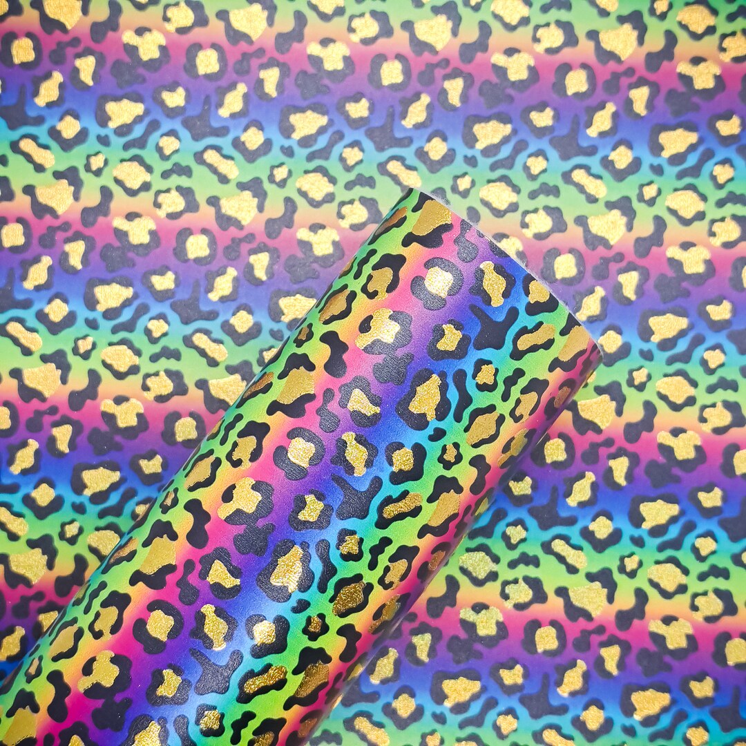 Foil Leopard Print Smooth Faux Leather Sheet - Etsy