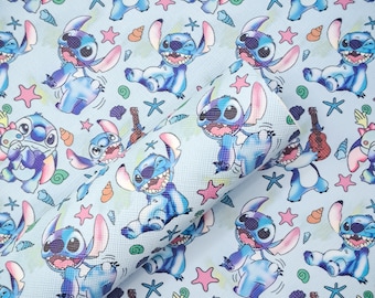 Blue Hawaiian Alien Faux Leather Sheet