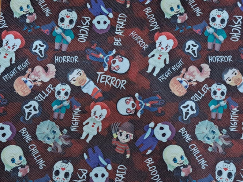 Jason Repeating Pattern Psycho Terror Faux Leather Sheet - Etsy