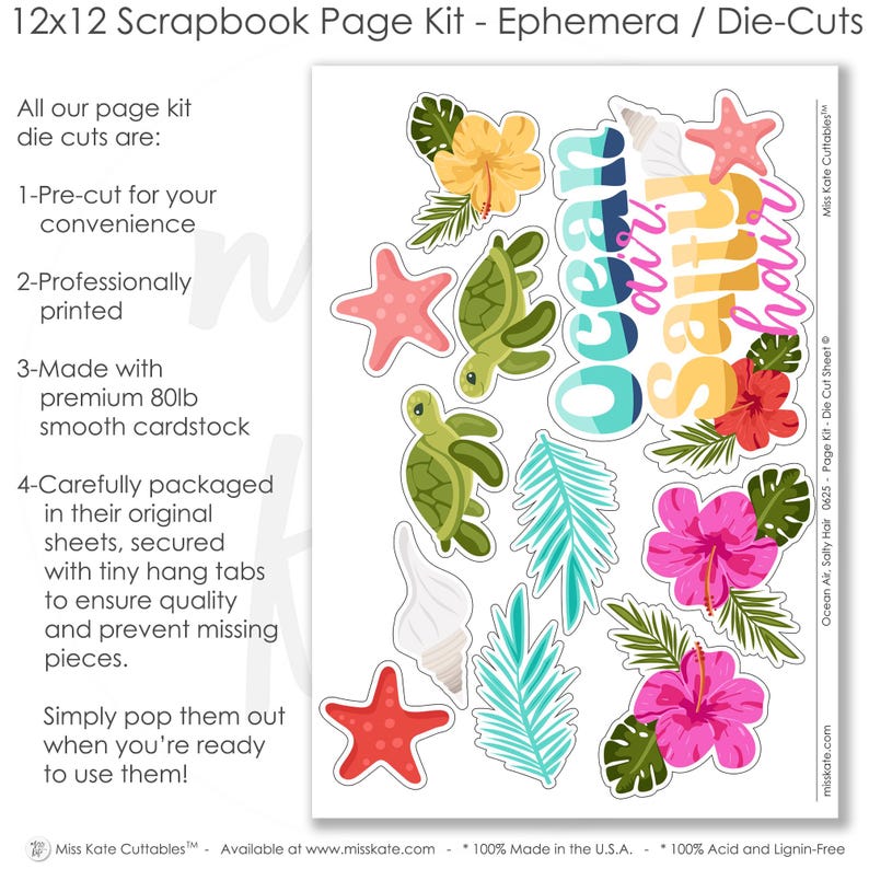 Capture special moments with the Ocean Air, Salty Hair layout — Salty Hair Scrapbook, creative accents for scrapbook storytelling, handmade elements for DIY photo albums, Beach Scrapbook, Starfish Stickers, Ocean Page Kit, pastel paper embellishments and photo mats, Coastal Scrapbook, coordinated background patterns and journaling spots, Photo Page Kit, seasonal scrapbook page kits and die cuts, Scrapbooking Kit, 12x12 Scrapbook Kit, Vacation Scrapbook