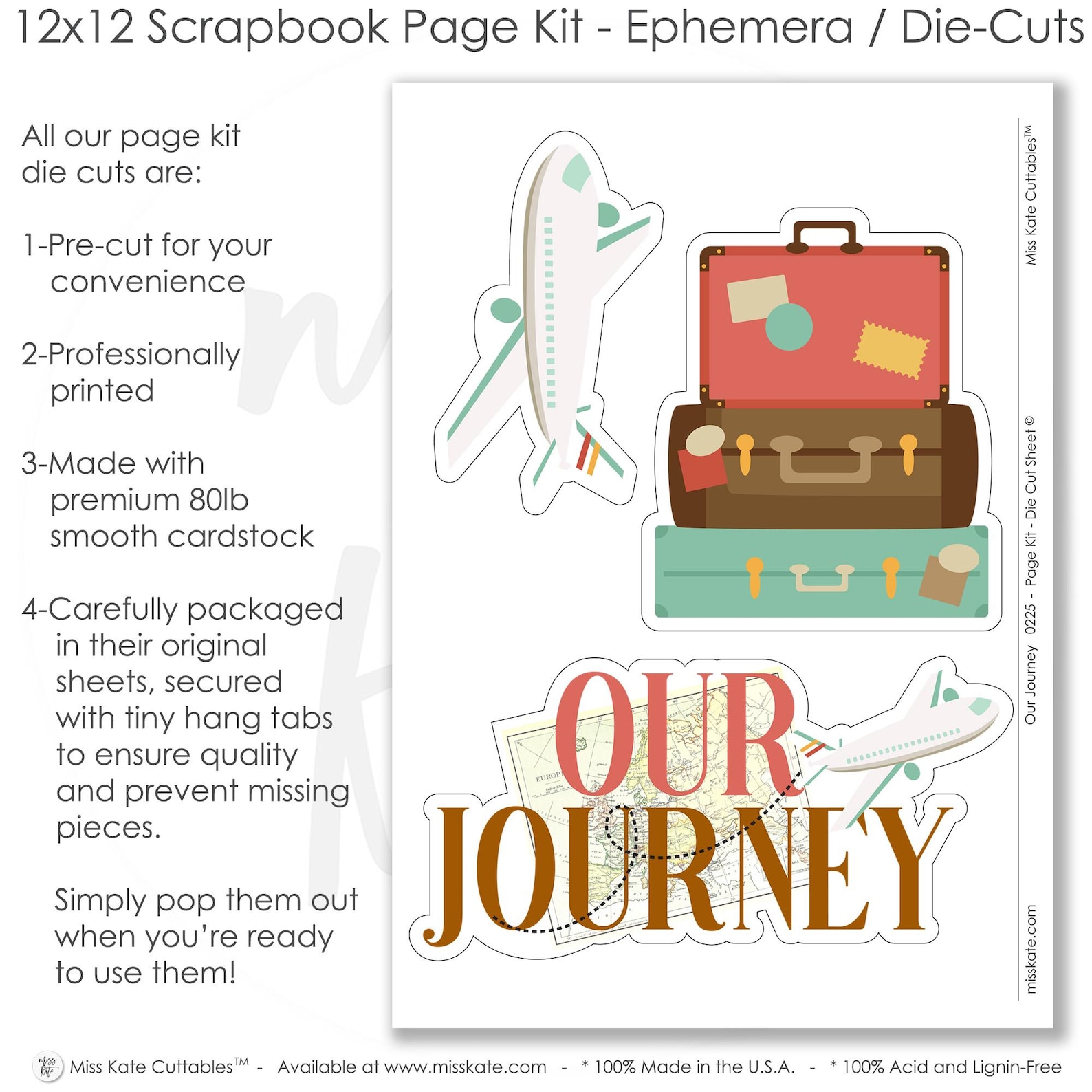 Our Journey | 12x12 Scrapbook Page Kit Travel Page Set Adventure Memory ...
