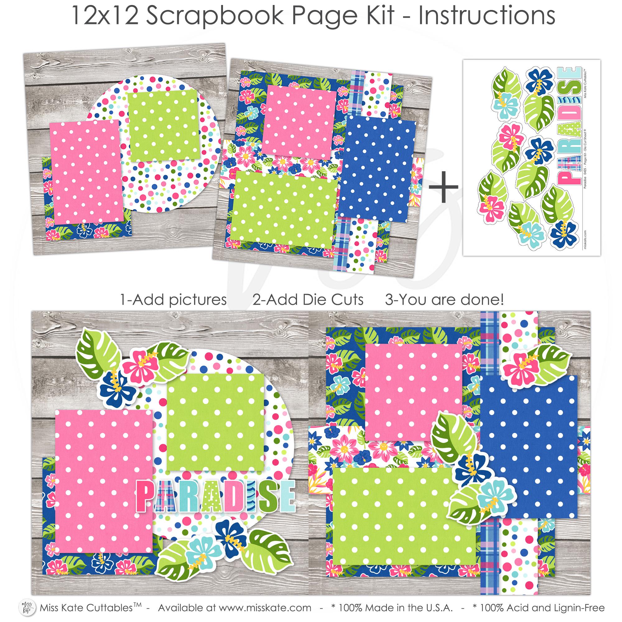 Paradise - 12x12 Scrapbook Page Kit Scrapbook Pages Kit Beach ...