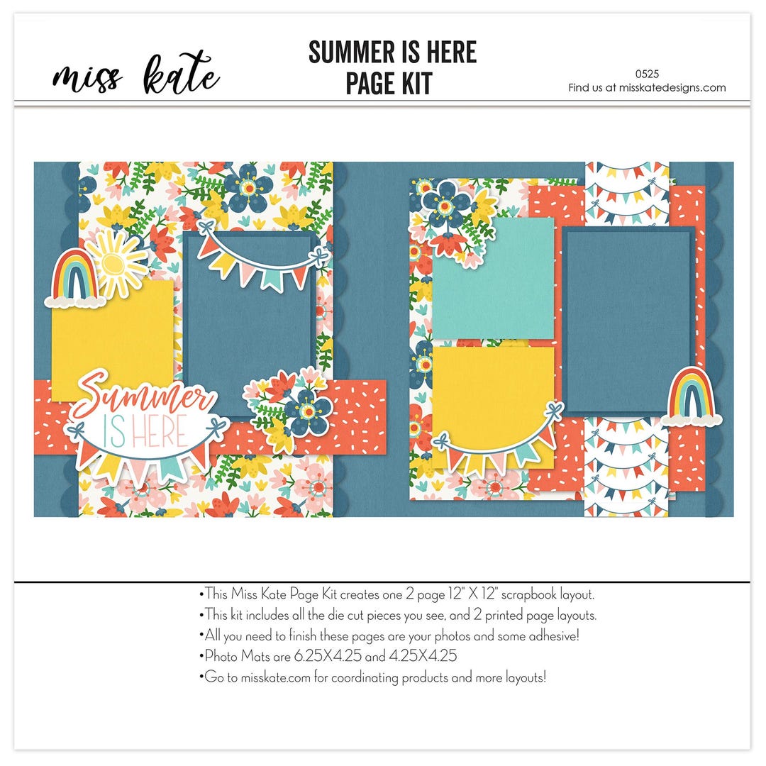 Summer is Here 12x12 Scrapbook Page Kit for Summer Photos, Vacation ...