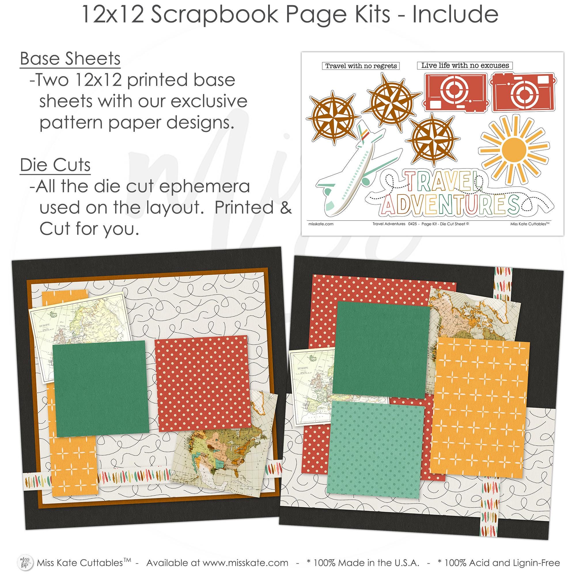 Travel Adventures 12x12 Scrapbook Page Kit Vacation Scrapbook Layout ...