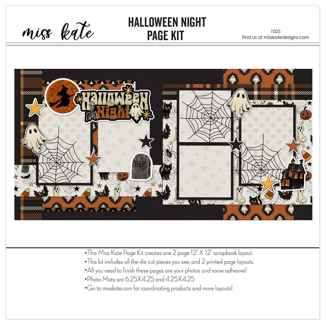Halloween Night - 12x12 Scrapbook Page Kit – Halloweennight, Spookykit ...