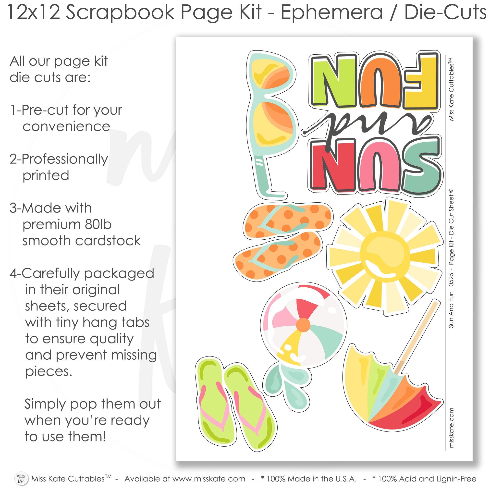Sun and Fun - 12x12 Scrapbook Page Kit – Beach Layout, Pool Day Theme ...