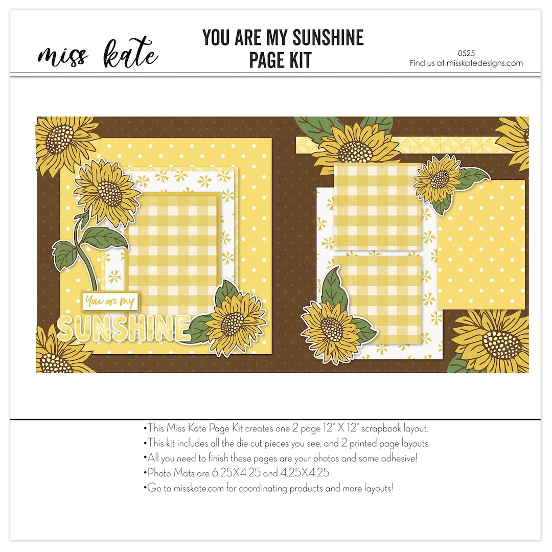 You Are My Sunshine - 12x12 Scrapbook Page Kit – Fall Photo Album ...