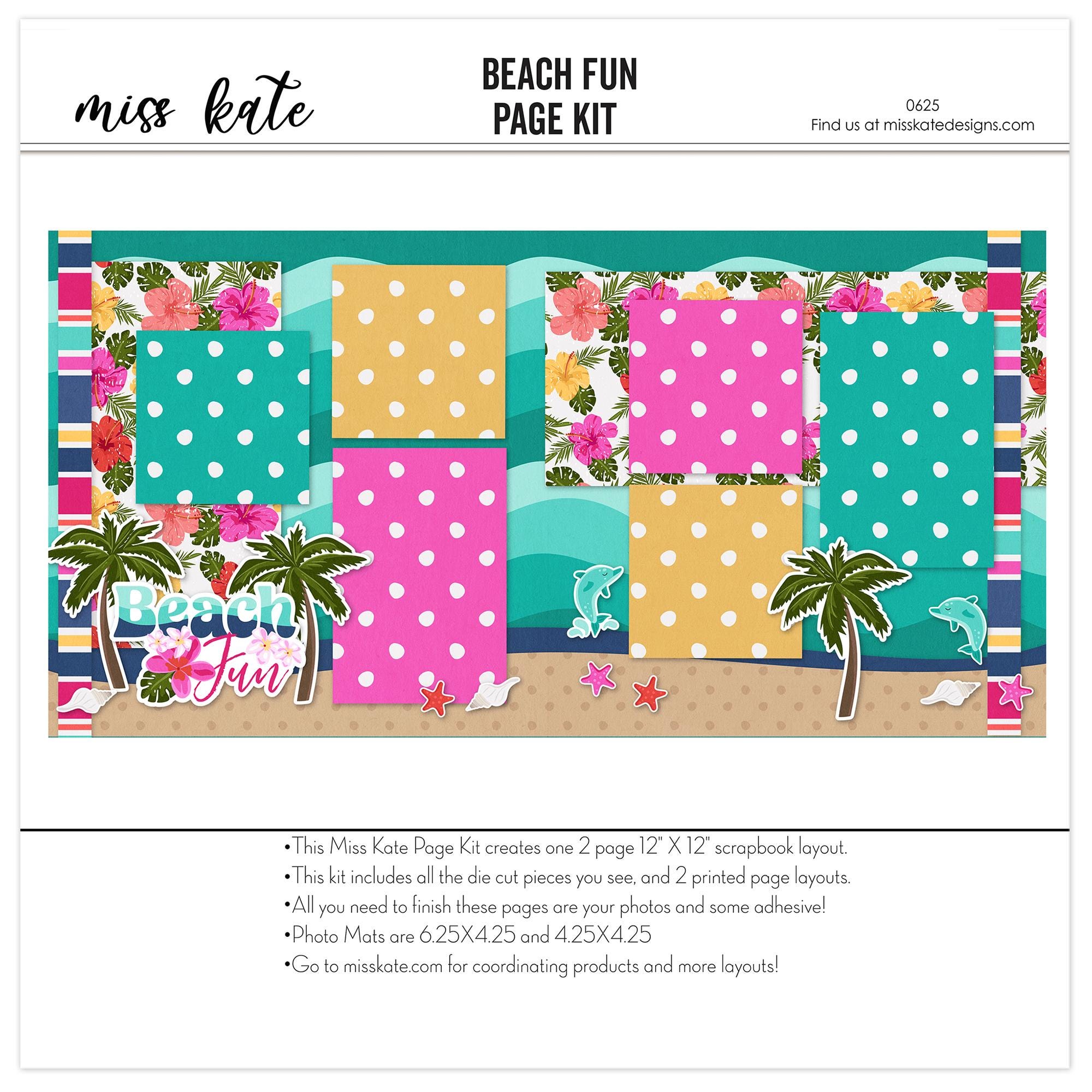 Beach Fun - 12x12 Scrapbook Page Kit – Summer Layout, Poolside Album ...
