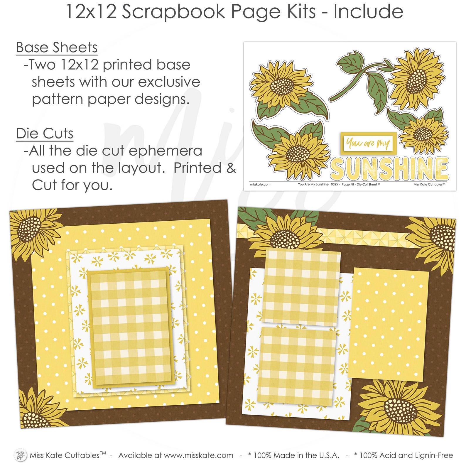 You Are My Sunshine - 12x12 Scrapbook Page Kit – Fall Photo Album ...