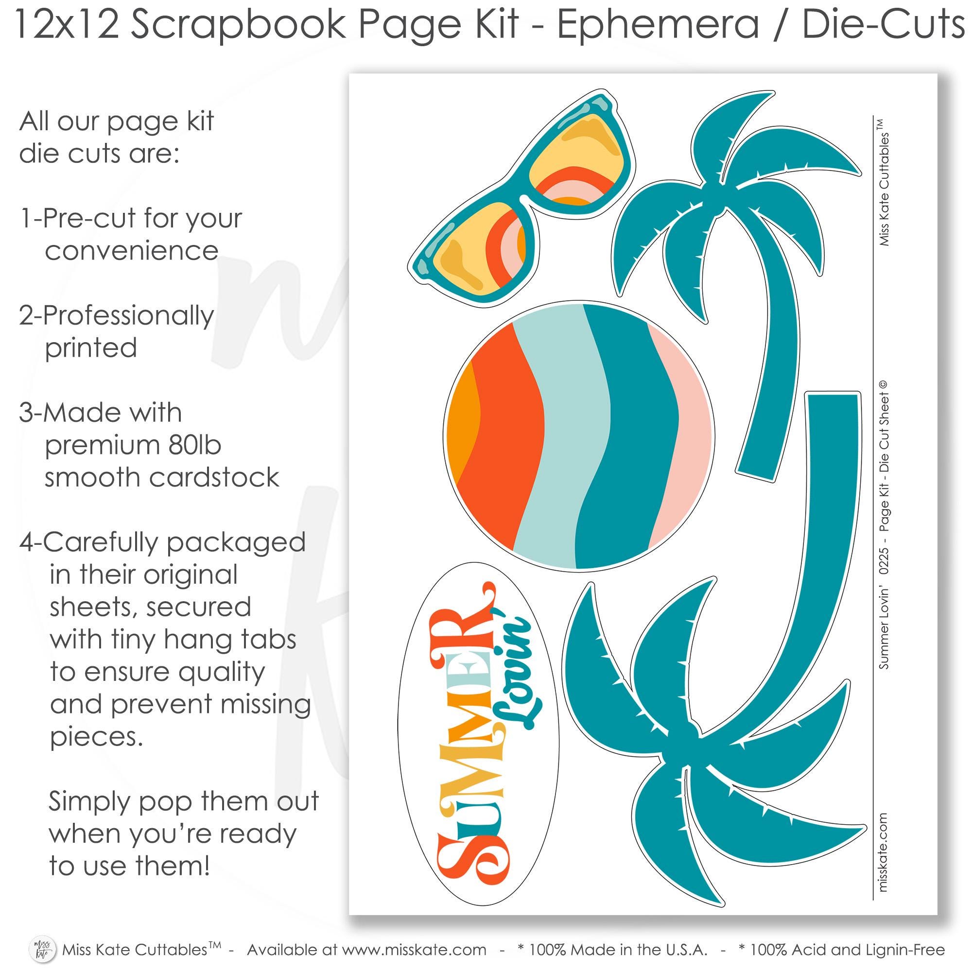 Summer Lovin' Scrapbook Page Kit 12x12 | Beach Scrapbook | Palm Tree ...