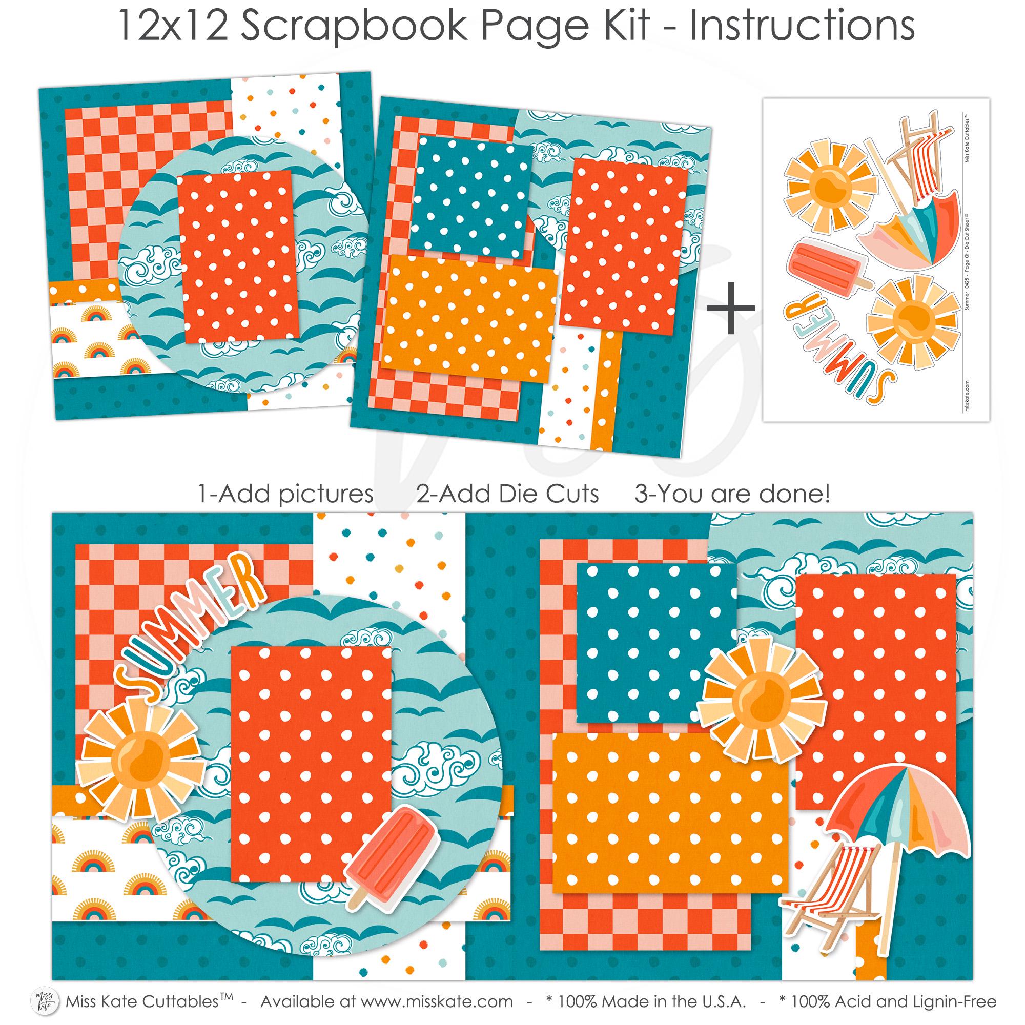 Summer - 12x12 Scrapbook Page Kit Beach Scrapbook Kit Summer Scrapbook ...