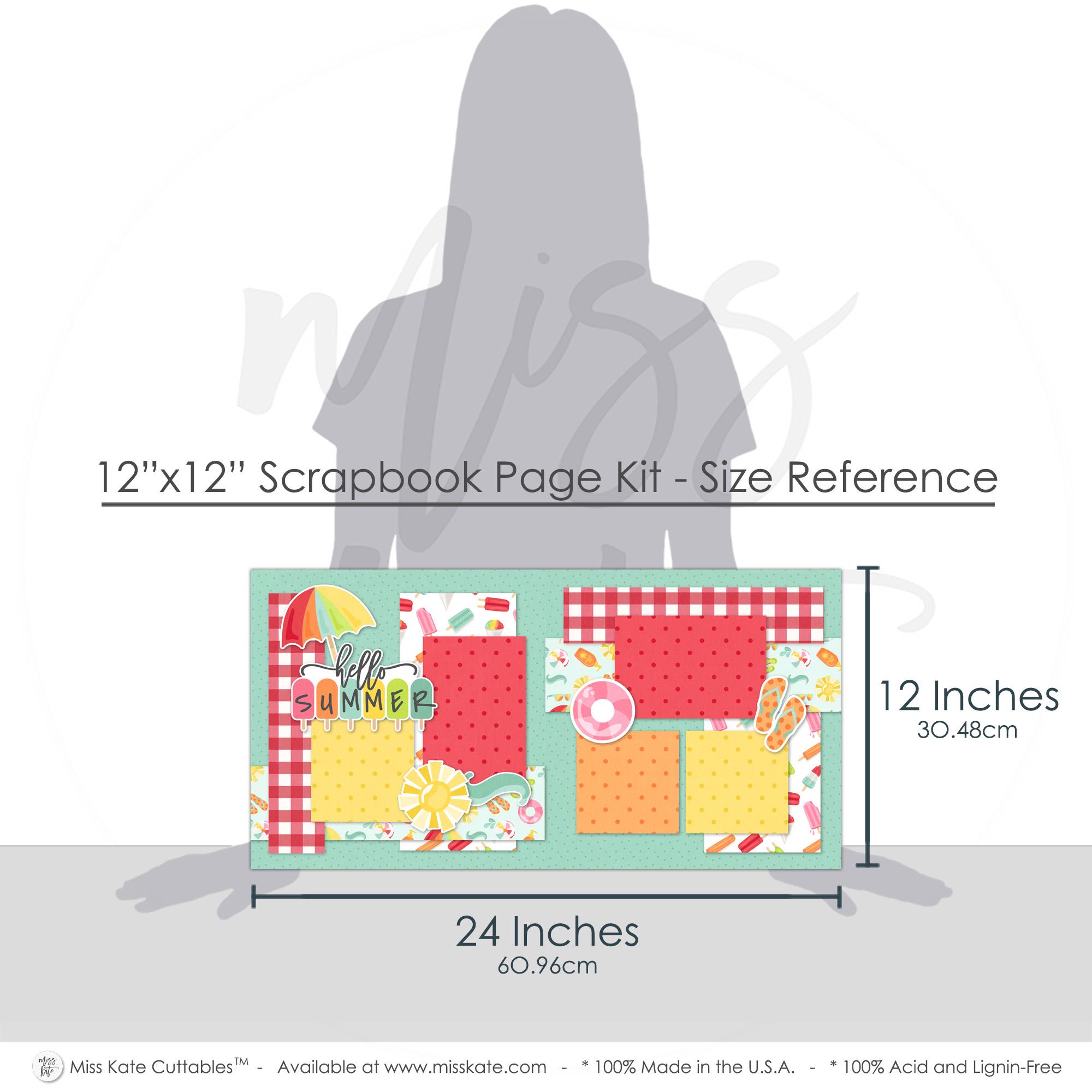 Hello Summer - 12x12 Scrapbook Page Kit – Family Album, Colorful Layout ...