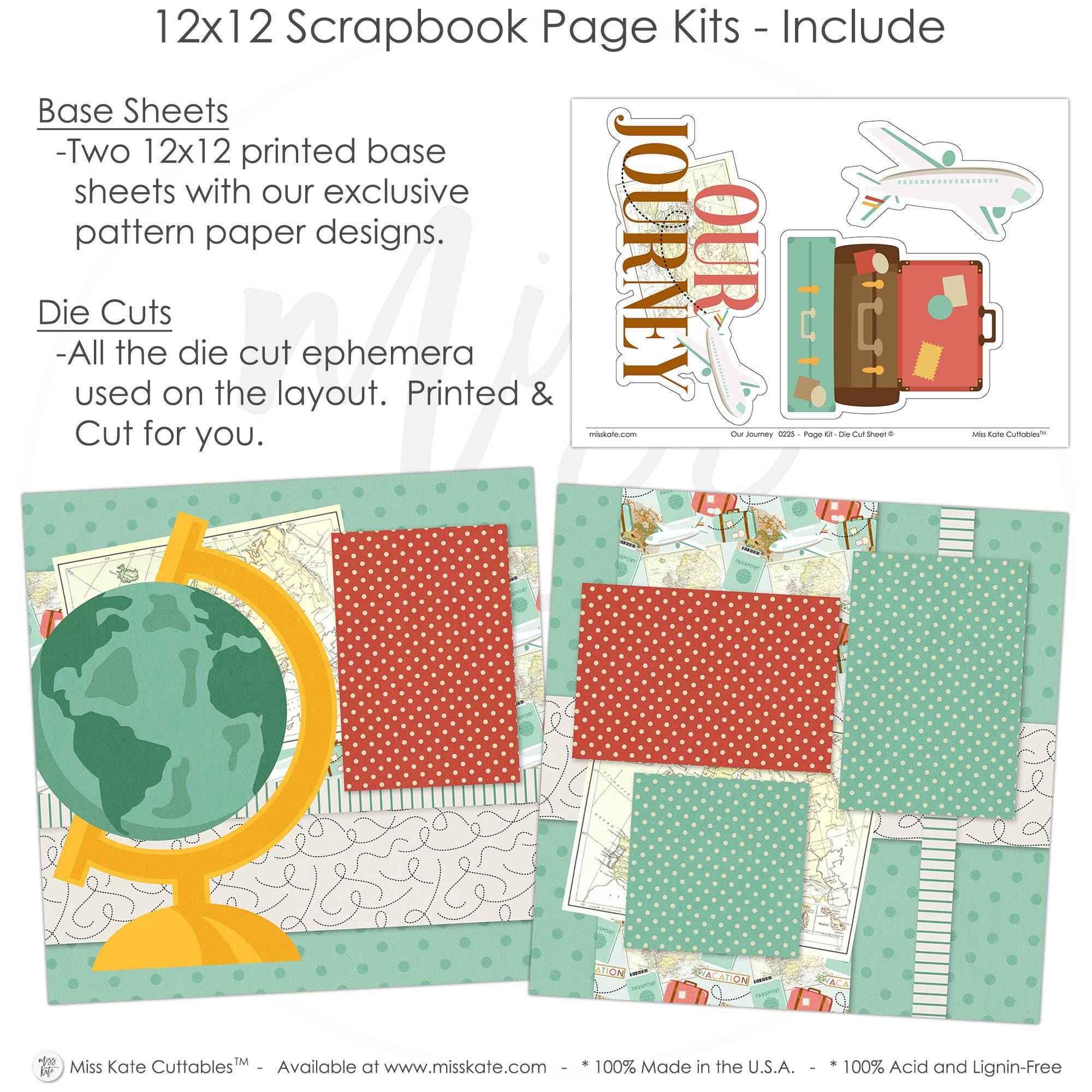 Our Journey | 12x12 Scrapbook Page Kit Travel Page Set Adventure Memory ...