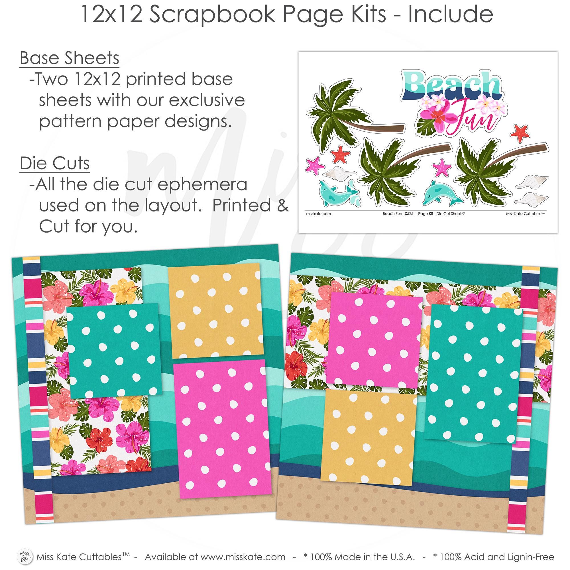 Beach Fun - 12x12 Scrapbook Page Kit – Summer Layout, Poolside Album ...