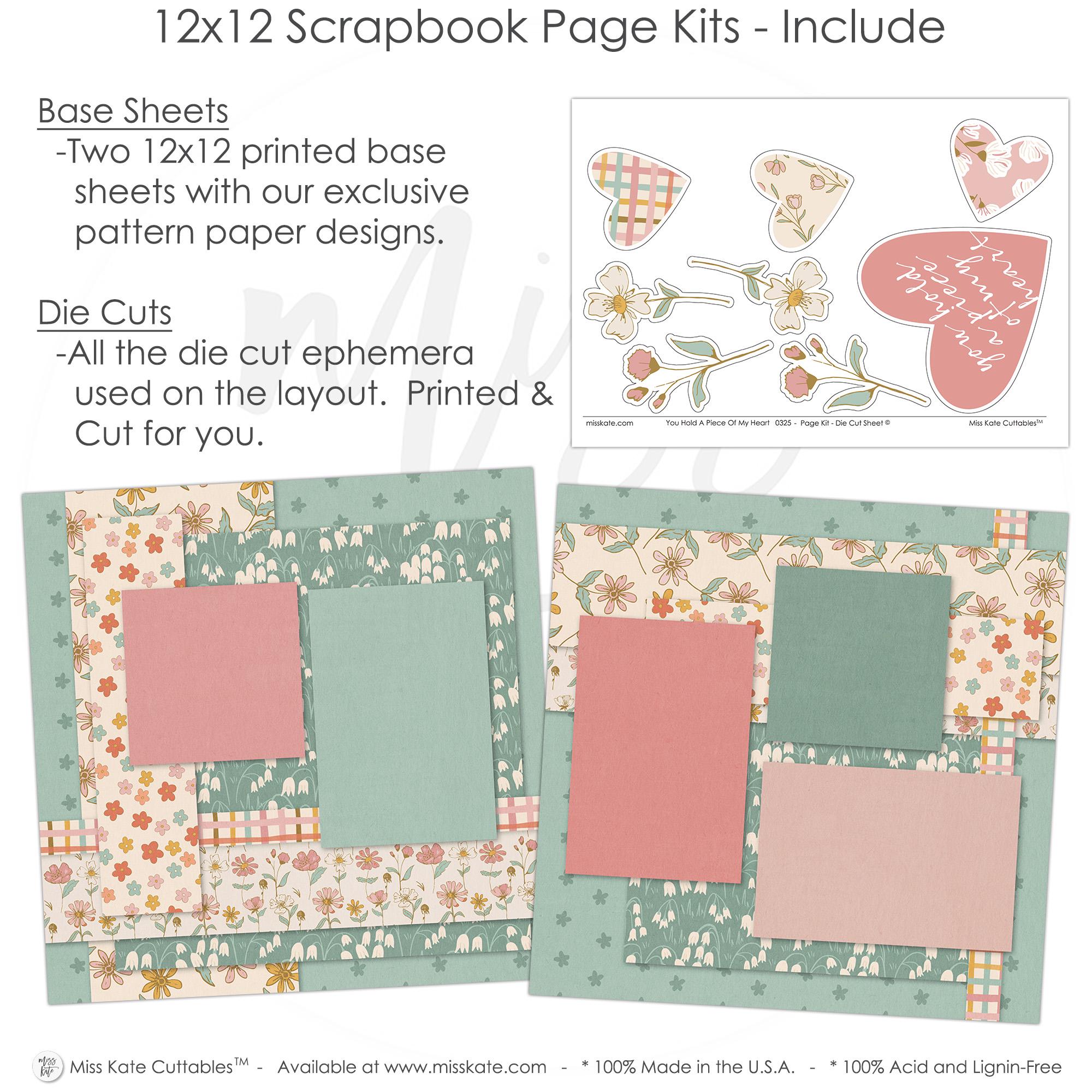 You Hold A Piece of My Heart - 12x12 Scrapbook Page Kit Wedding ...