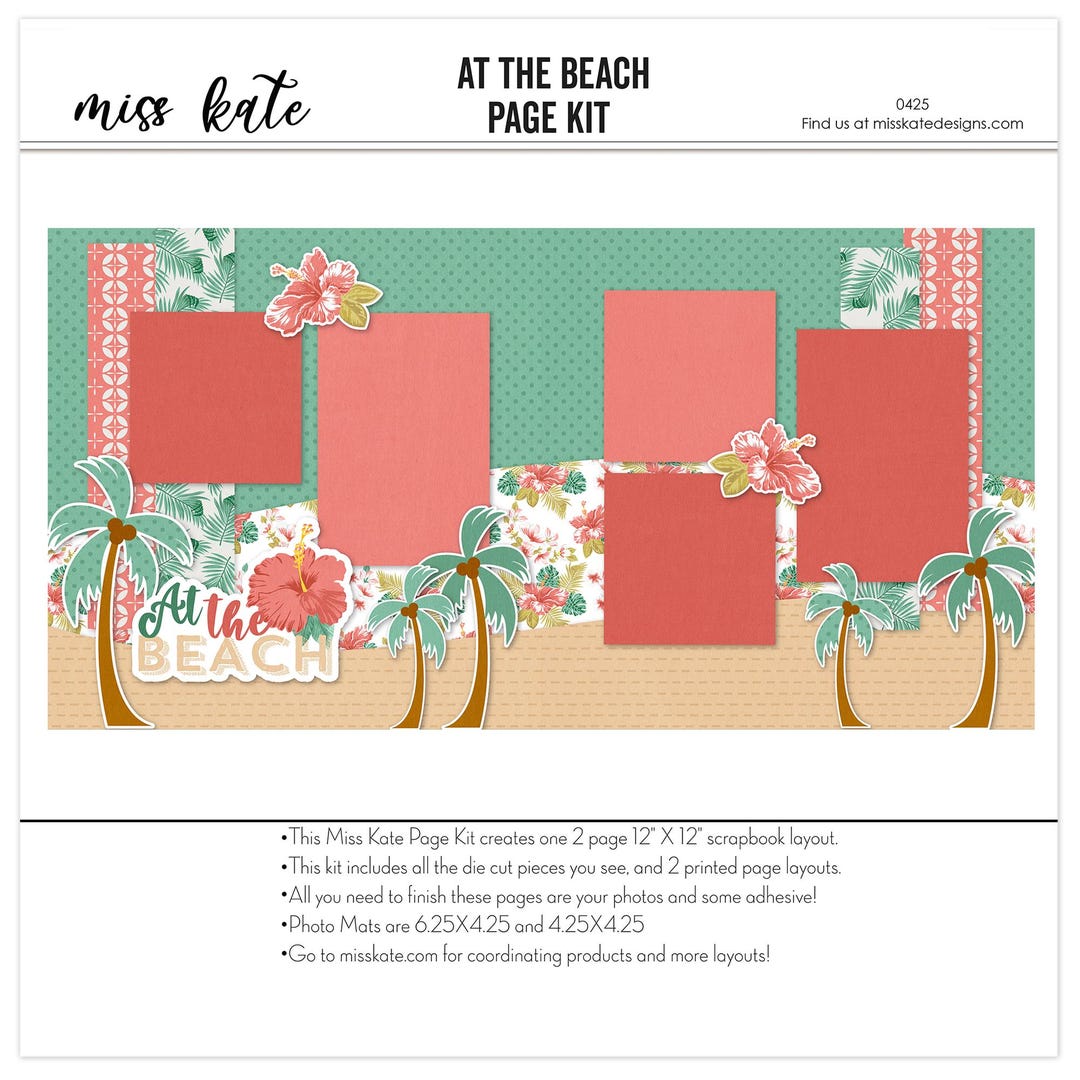 At the Beach 0425 12x12 Scrapbook Page Kit for Summer Vacation, Beach ...