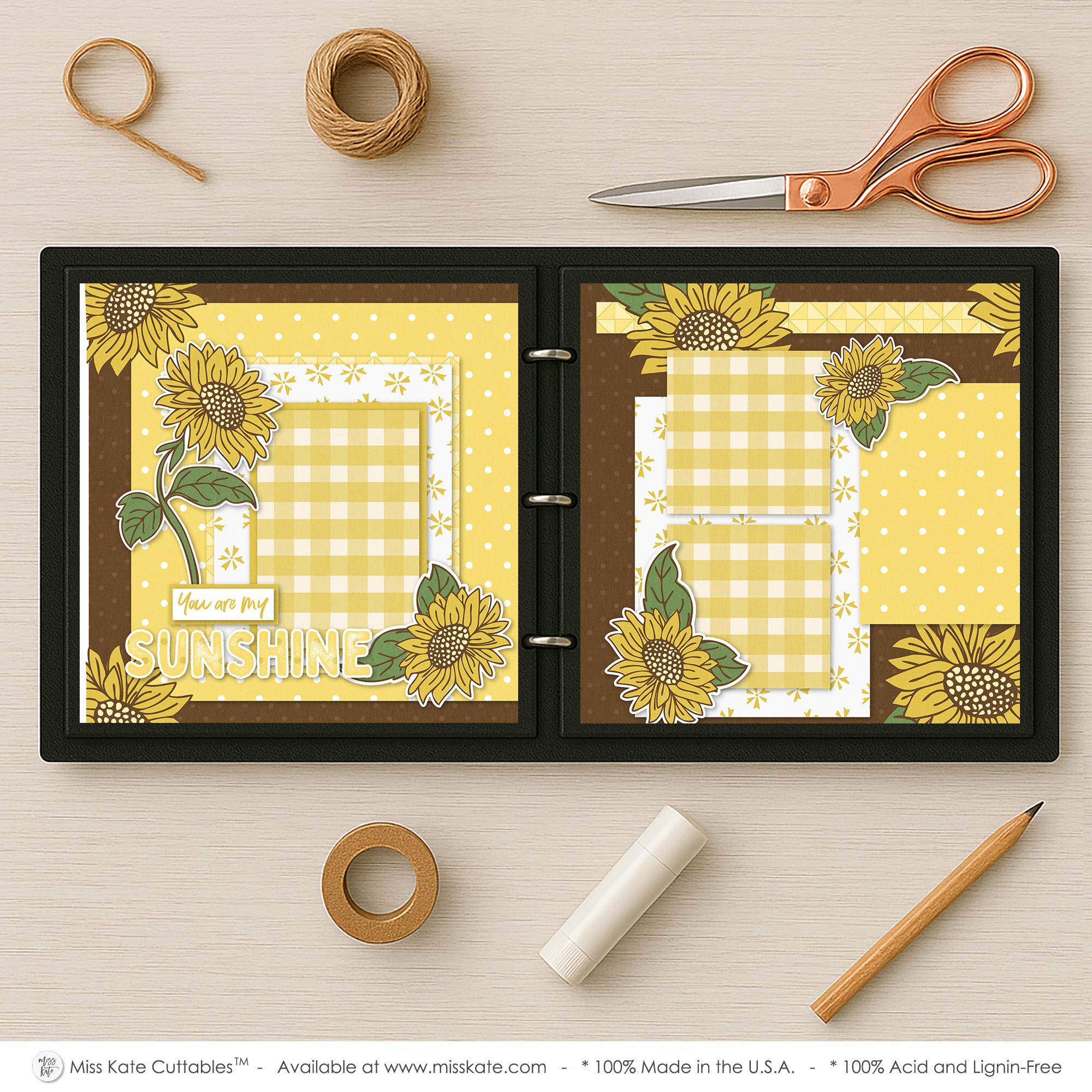 You Are My Sunshine - 12x12 Scrapbook Page Kit – Fall Photo Album ...
