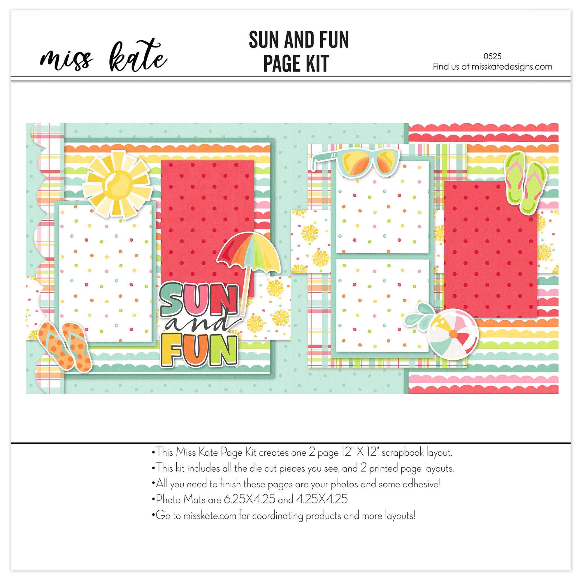 Sun and Fun - 12x12 Scrapbook Page Kit – Beach Layout, Pool Day Theme ...