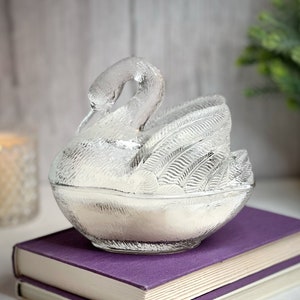 Unique Candle, Vintage Glass Swan, Gift for Mom, Hostess Gift image 1