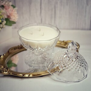 LG Vintage Candle, Crystal Cut Candle, Candy Dish, Wedding Gift - Etsy