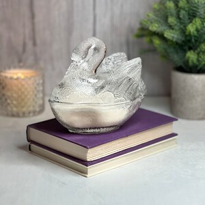 Unique Candle, Vintage Glass Swan, Gift for Mom, Hostess Gift image 4