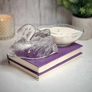 Unique Candle, Vintage Glass Swan, Gift for Mom, Hostess Gift image 5