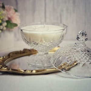LG Vintage Candle, Crystal Cut Candle, Candy Dish, Wedding Gift - Etsy