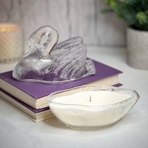 Unique Candle, Vintage Glass Swan, Gift for Mom, Hostess Gift image 6