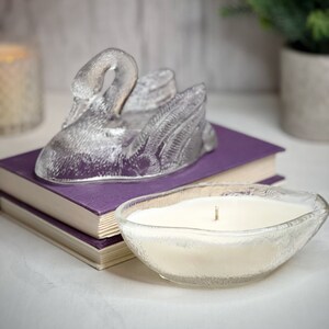 Unique Candle, Vintage Glass Swan, Gift for Mom, Hostess Gift image 2