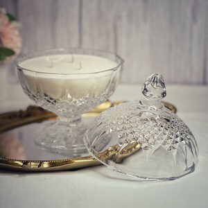 LG Vintage Candle, Crystal Cut Candle, Candy Dish, Wedding Gift - Etsy