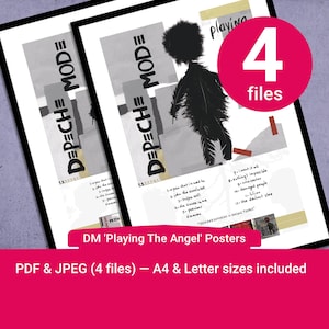 Afiche imprimible del álbum 'Playing The Angel' de Depeche Mode. Tamaños de carta A4 y EE. UU. incluidos. Se suministra en formatos PDF y JPEG, ambos a 300 ppp.