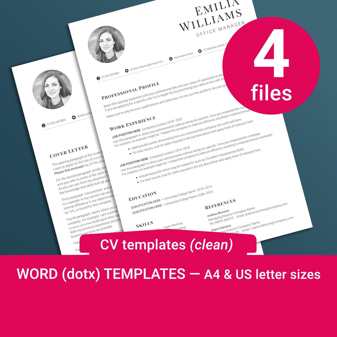 Simple and Clean CV Resume Templates - Il 1080xN.4746749524 Thaq