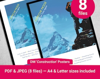 Affiche de Depeche Mode « Construction Time Again ». Téléchargement numérique A4 PDF et JPEG 300 dpi.