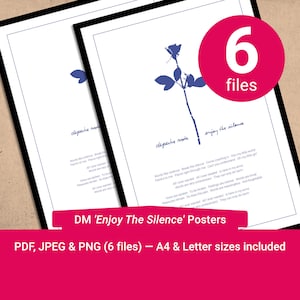 Depeche Mode ‘enjoy the silence’ lyric poster. A4 & US letter included. Supplied in pdf, jpeg, and png (6 files total).
