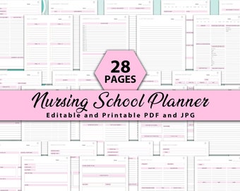 Nursing Planner | Printable Nursing School Planner | Printable Nursing Student Planner| Nursing School Notes| Nursing Notes
