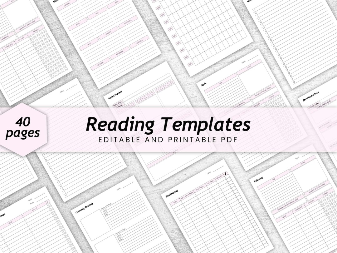 Reading Planner | Printable Reading Journal | Printable Reading Log ...