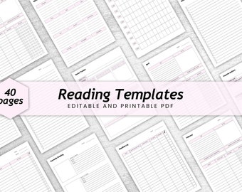Printable Reading Journal | Editable Reading Planner | Printable Reading Log| Reading Tracker| Reading Challenge | Digital Planner| Book