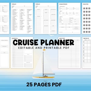 Printable Travel Planner | Editable Travel Planner | Printable Vacation Planner| Cruise Checklist| Cruise Journal| Cruise Packing list