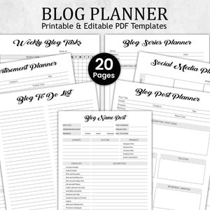 Blog Post Planner | Printable Blog Planner | Printable Content Planner| Social Media Planner| Business Planner | Printable Planner