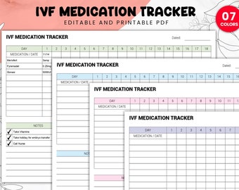 Drukowany planer IVF | Edytowalny dziennik IVF | Drukowany kalendarz IVF | Planer ciąży | Prezenty IVF | Organizator IVF | Planer IUI | Planer TTC