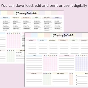 Editable Daily Cleaning Checklist| Printable Cleaning Planner| Cleaning ...