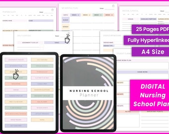 Editable Nursing Planner |Printable Nursing School Planner | Printable Nursing Student Planner| Nursing School Notes| Nursing Notes