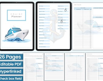 Printable Cruise Planner | Travel Planner | Printable Vacation Planner| Cruise Checklist| Cruise Journal| Cruise Packing list