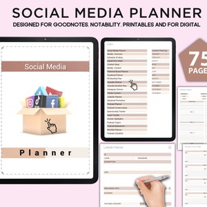 Editable Content Calendar| Printable Content Planner | Printable Social Media Planner| Social Media Content Calendar| Instagram Planner