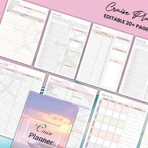 Printable Travel Planner | Editable Cruise Planner | Printable Vacation Planner| Cruise Checklist| Cruise Journal| Cruise Packing list