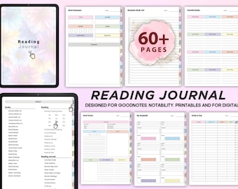 Printable Reading Journal | Editable Reading Planner | Printable Reading Log| Reading Tracker| Reading Challenge | Digital Planner| Book