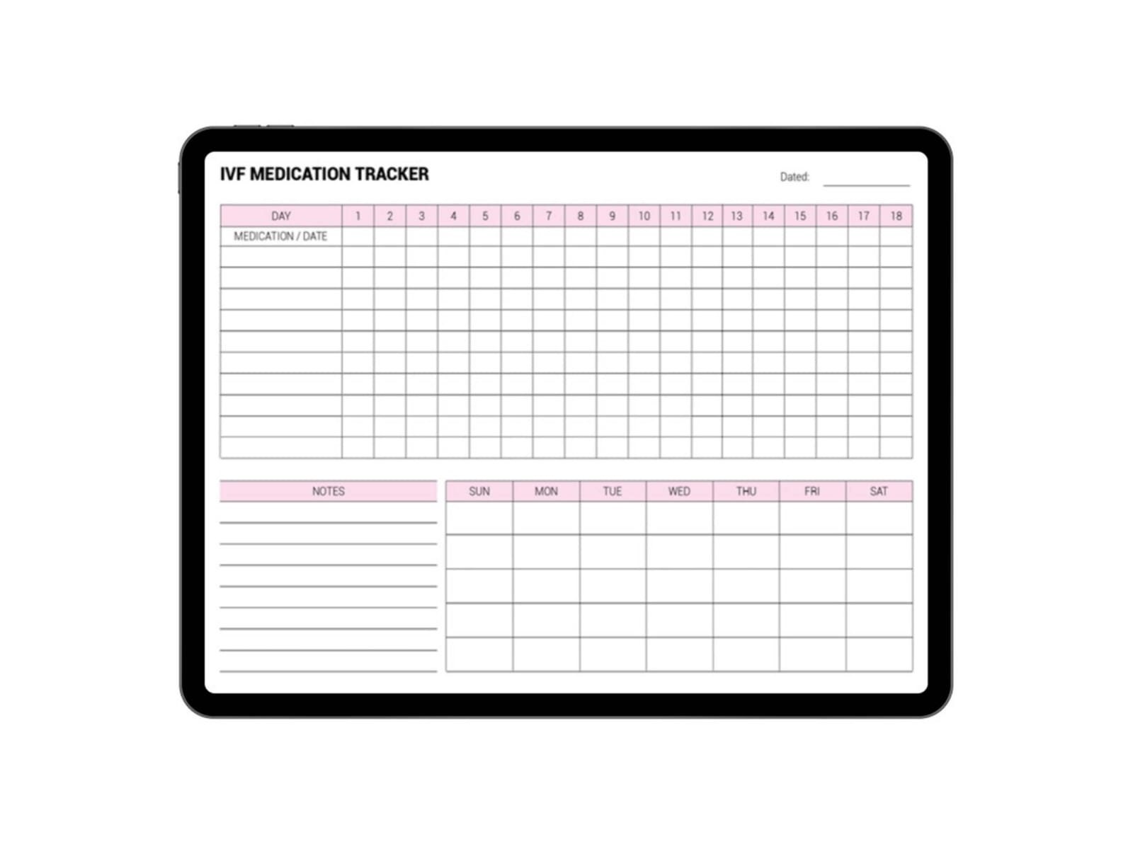 Printable IVF Journal | Editable IVF Planner | Printable IVF Calendar ...