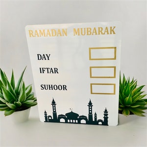 Ramadan decor, Ramadan calendar, Ramadan countdown, Ramadan tracker, Ramadan gift, dry erase iftar suhoor time sign