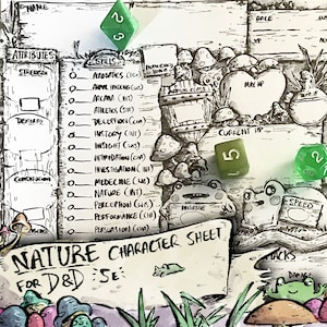 Nature Illustrated DnD Character Sheet - Printable 5e Character Sheets PDF